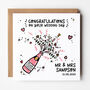 Champagne Pop Mr And Mrs Wedding Card, thumbnail 1 of 4
