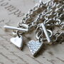 Heart T Bar Bracelet, thumbnail 6 of 8