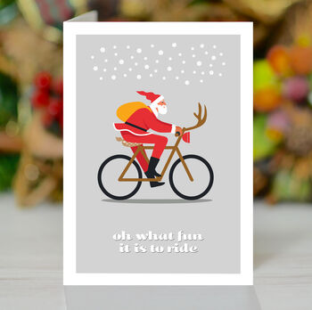 Funny Bike Lovers Christmas Card, Santa On A Bike, 6 of 7