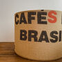 Upcycled Hessian Jute Coffee Sack Drum Lampshade, thumbnail 3 of 5
