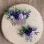 Purple And Lilac Flower Hair Comb, thumbnail 4 of 4
