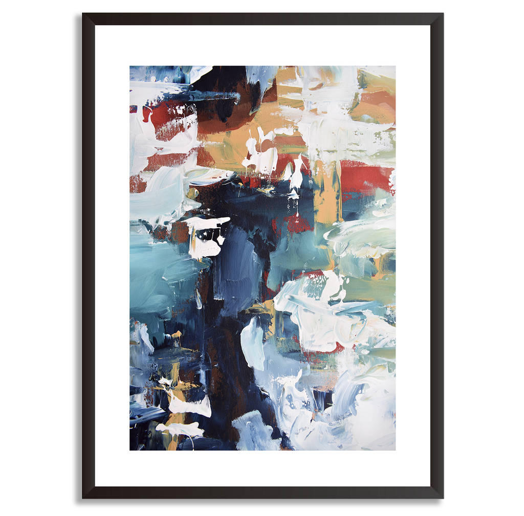 Blue Abstract Art Print Framed Artwork By Abstract House ...