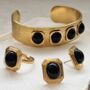 Black Agate Cuff Bangle, thumbnail 7 of 8