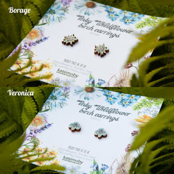 Mother's Day Personalised Wildflower Tiny Stud Earrings, 4 of 9