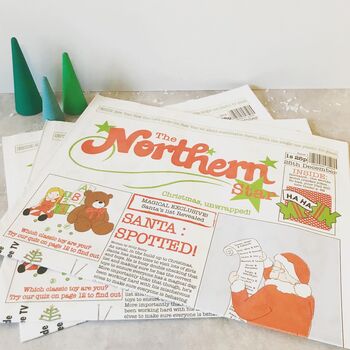 Northern Star Christmas Newspaper Wrapping Paper, 2 of 5