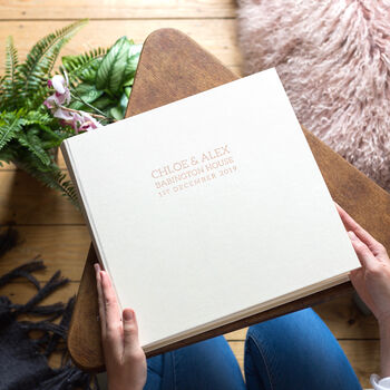 Large Linen Personalised Wedding Photo Album, 2 of 12