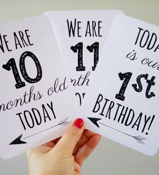 Classic Twin Baby Milestone Cards, 3 of 3