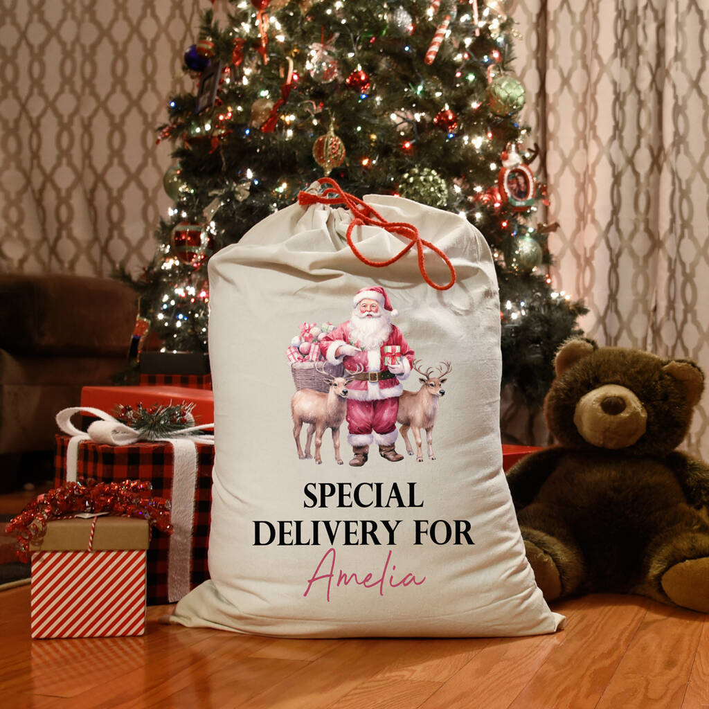 Retro Santa Sack Personalised Christmas Delivery