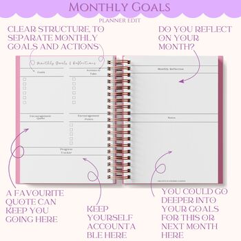 Personalised Luxury 2026 Weekly Diary| Planner| Mulberry Candy Stripe, 9 of 11
