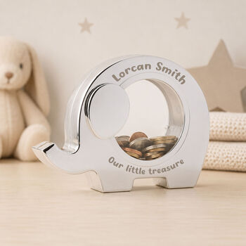Personalised Round Elephant Money Box, 3 of 4