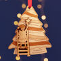 Hanging The Star Personalised Christmas Tree Decoration, thumbnail 1 of 5