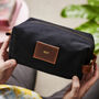 Personalised Leather And Canvas Wash Bag, thumbnail 4 of 9
