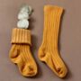 Baby Knee High Ribbed Cotton Socks Peanut, thumbnail 1 of 5