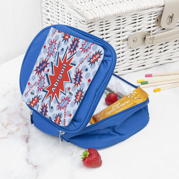 Personalised Superhero Blue Lunch Bag, 2 of 10