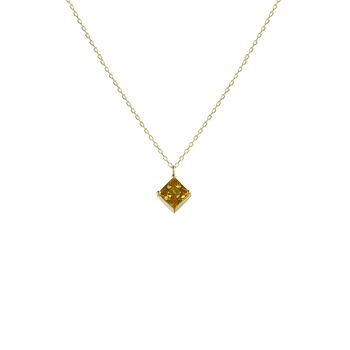 Yellow Gold Pendant Birthstone Necklace November Topaz, 4 of 6