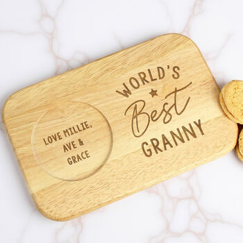Personalised World's Best Wooden Coaster Tray, 3 of 8