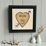Gold / Silver Heart With Names And Date Printed On Wood, thumbnail 7 of 9