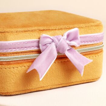 Velvet Square Travel Jewellery Case With A Bow, 9 of 10