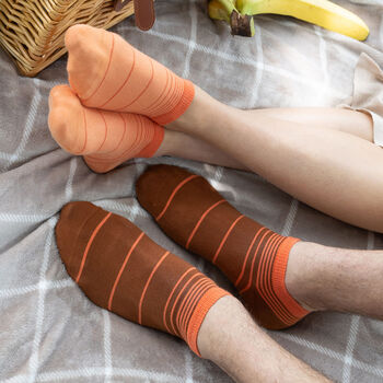 Peace Beige And Retro Brown Men's Trainer Socks Bundle, 2 of 8