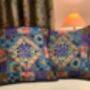 Handmade Indian Patchwork Cushion Cover Blue, thumbnail 2 of 7