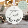 Personalised First Christmas Bauble For Newlyweds Keepsake Gift, thumbnail 1 of 4