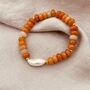 Red Aventurine And Freshwater Pearl Bracelet, thumbnail 3 of 5