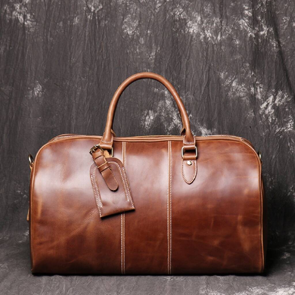 Genuine Leather Worn Look Weekend Bag By EAZO | notonthehighstreet.com