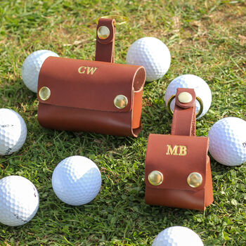 Personalised Leather Golf Ball Holder Accessory Gift, 8 of 12