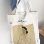 Women's White Canvas Extra Large Tote Bag, thumbnail 3 of 7