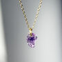 9ct Gold Amethyst Necklace, thumbnail 1 of 2