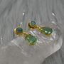 Opal Emerald Earrings: Gold, Silver, May Birthstone, thumbnail 4 of 8