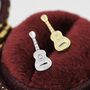 Sterling Silver Tiny Acoustic Guitar Stud Earrings, thumbnail 1 of 11