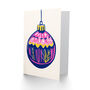 Tree Bauble Ornament Pink Purple Xmas Christmas Card, thumbnail 2 of 4