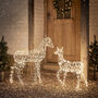 Duchy Doe And Fawn Dual Micro LED Light Up Reindeer, thumbnail 1 of 3