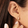 Gold Or Silver Small Diamond Style Huggie Hoop Earrings, thumbnail 3 of 10