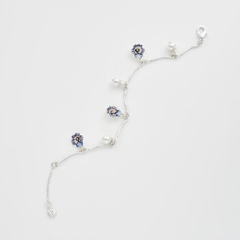 Silver Pansy And Pearl Charm Bracelet, 6 of 9