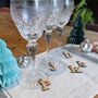 Alphabet Five Christmas Party Wine Glass Charms, thumbnail 9 of 9