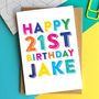 Happy Birthday Colourful Personalised Greeting Card, thumbnail 4 of 5