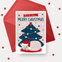 Festive Cat Christmas Card. Single Card Or Pack Of Six, thumbnail 1 of 3