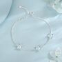 Enamel Forget Me Not Flower Trio Bracelet In Sterling Silver, thumbnail 5 of 12