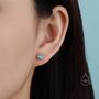 Opal Or Moonstone Cat Stud Earrings Sterling Silver, thumbnail 6 of 12