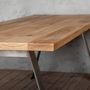 Albert Stainless Steel A Shaped Legs Oak Dining Table, thumbnail 8 of 8