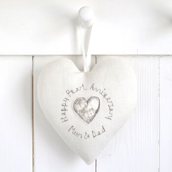Personalised 25th Silver Wedding Anniversary Heart Gift, 6 of 11