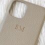 Pebble Leather Personalised Phone Case In Stone, thumbnail 3 of 5