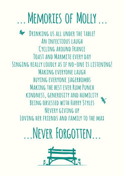 Personalised In Loving Memory Sympathy Card Frameable, 2 of 5