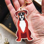 Boxer Dog Wooden Keyring With Optional Christmas Card, thumbnail 12 of 12