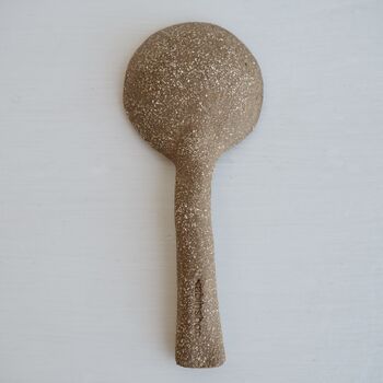 Handmade Pottery Brown/ Cream Textural Spoon, 6 of 8