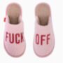 'Fuck Off' Pink Fleece Slippers, thumbnail 2 of 2