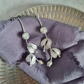 Mistletoe Drop Earrings With Moonstones, 5 of 5