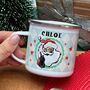 Christmas Santa Claus Enamel Mug, thumbnail 1 of 6